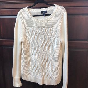 Lands’end drifter cable knit sweater crewneck